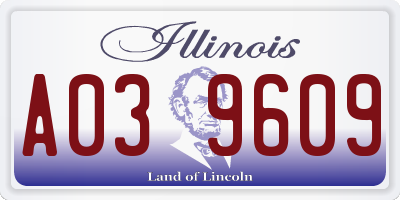 IL license plate A039609