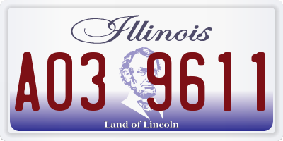 IL license plate A039611