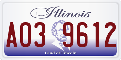 IL license plate A039612