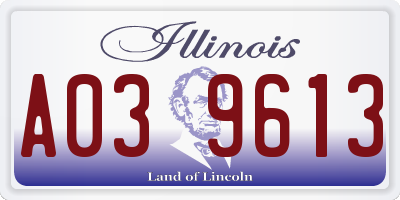 IL license plate A039613