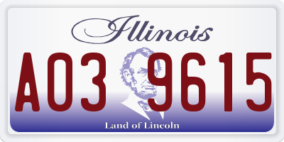 IL license plate A039615