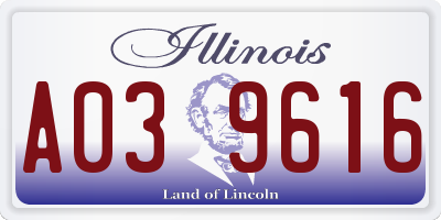 IL license plate A039616
