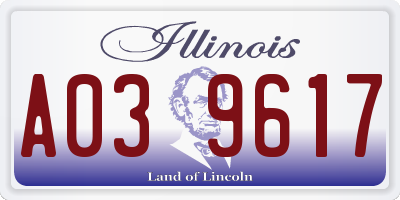 IL license plate A039617