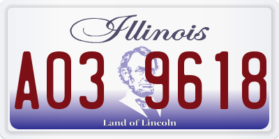 IL license plate A039618