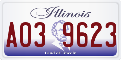 IL license plate A039623