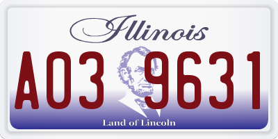IL license plate A039631