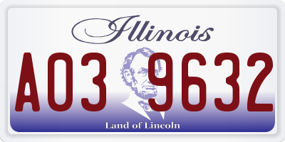 IL license plate A039632