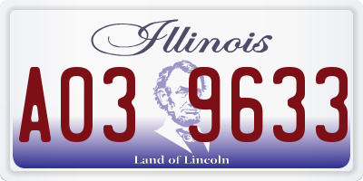 IL license plate A039633