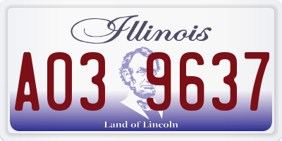 IL license plate A039637