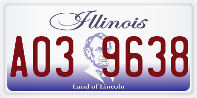 IL license plate A039638