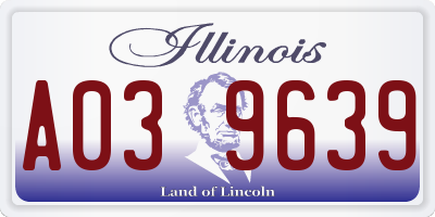 IL license plate A039639