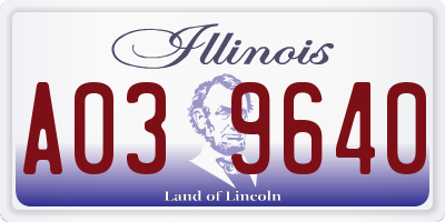 IL license plate A039640