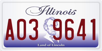 IL license plate A039641