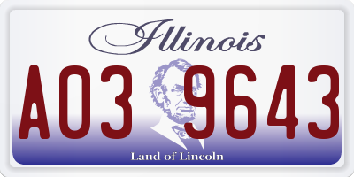 IL license plate A039643