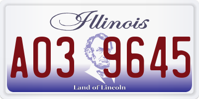 IL license plate A039645