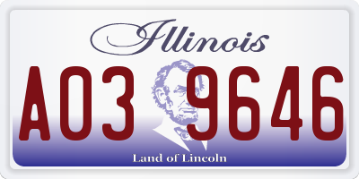 IL license plate A039646