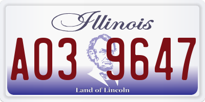 IL license plate A039647