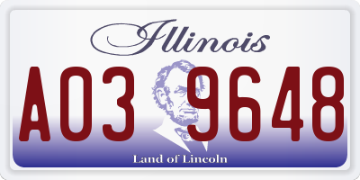 IL license plate A039648