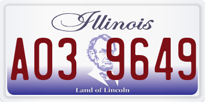 IL license plate A039649