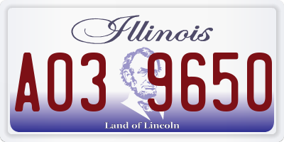 IL license plate A039650