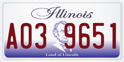 IL license plate A039651