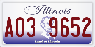 IL license plate A039652