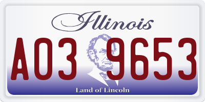 IL license plate A039653