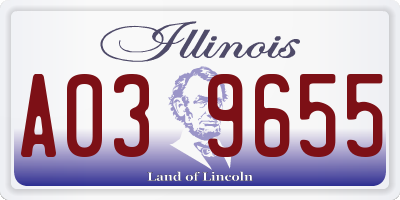 IL license plate A039655
