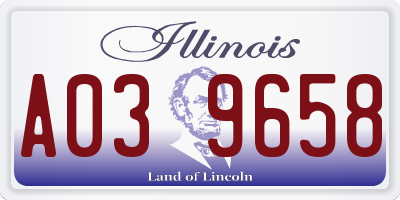 IL license plate A039658