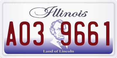 IL license plate A039661