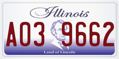 IL license plate A039662