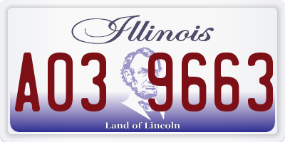 IL license plate A039663