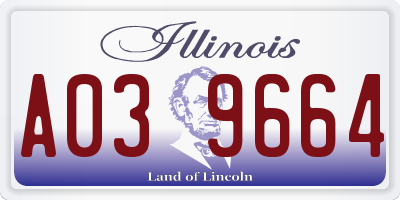 IL license plate A039664