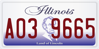 IL license plate A039665