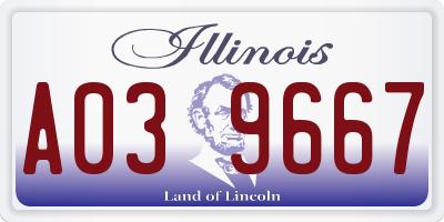 IL license plate A039667
