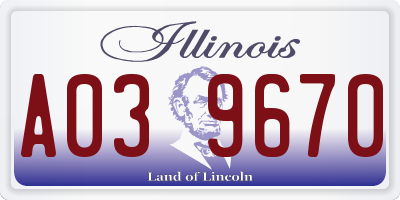 IL license plate A039670