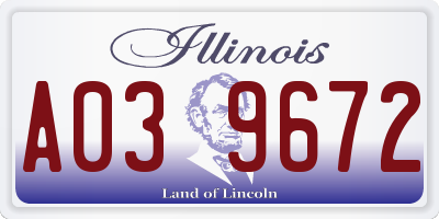 IL license plate A039672