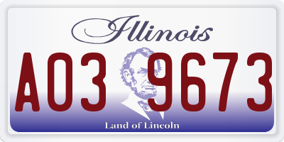 IL license plate A039673