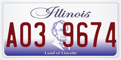 IL license plate A039674
