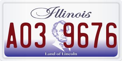 IL license plate A039676
