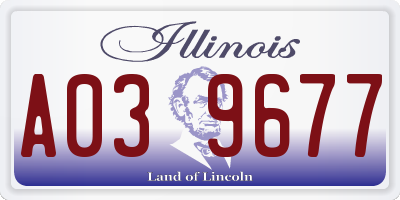 IL license plate A039677