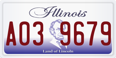 IL license plate A039679