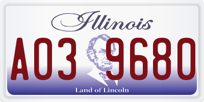 IL license plate A039680