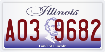 IL license plate A039682