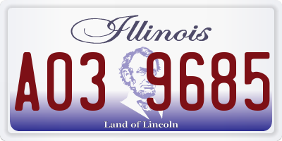 IL license plate A039685