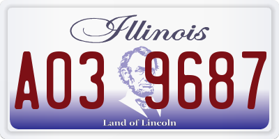 IL license plate A039687