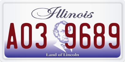 IL license plate A039689