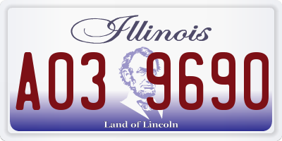 IL license plate A039690