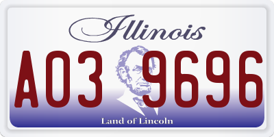 IL license plate A039696