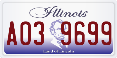 IL license plate A039699